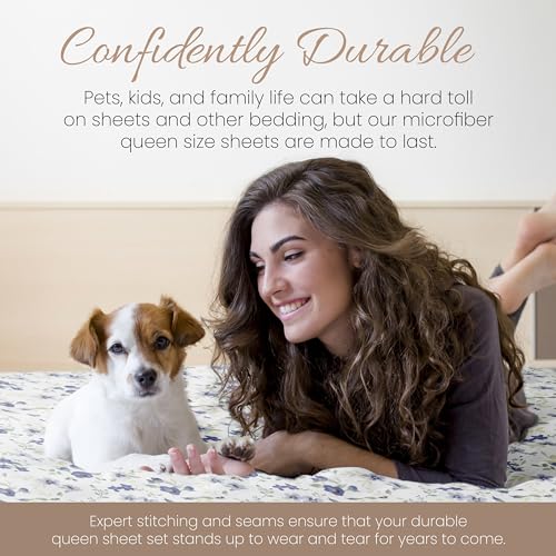 Linen Market 4-Piece Queen Sheet Set - Soft Cooling Sheets, 16" Deep Pocket