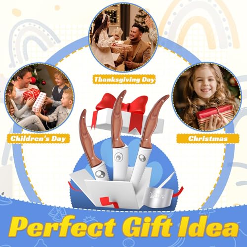 Kids Chef Knife Set with Finger Guard 3-Piece Safe Cooking Knives