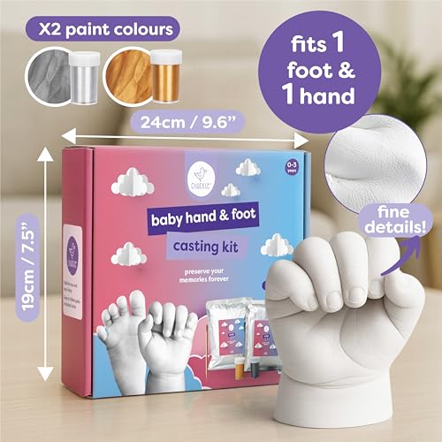 3D Baby Handprint & Footprint Casting Kit - Newborn Keepsake Gift