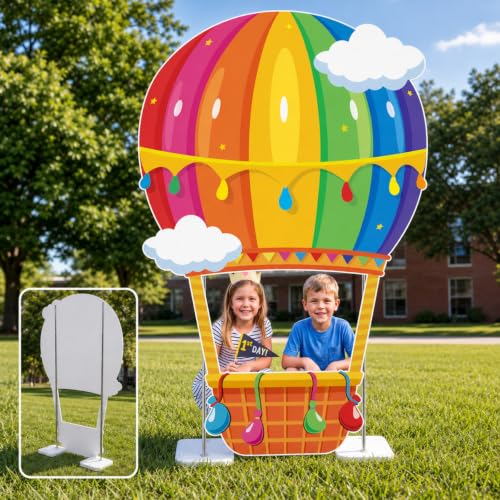 4.9ft Hot Air Balloon Cardboard Photo Prop Backdrop for Parties