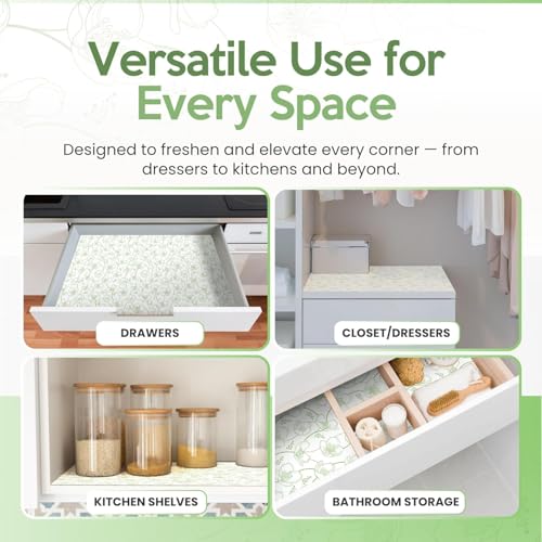 Large Jasmine & Linen Scented Drawer Liners Bundle - 19.7x14.4 Inches