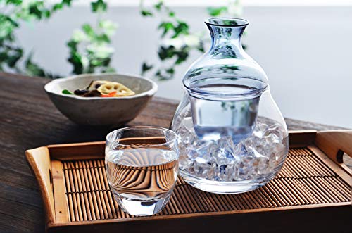 Toyo Sasaki Blue Glass Sake Cup 7.4oz, Cold Drinkware, Made in Japan