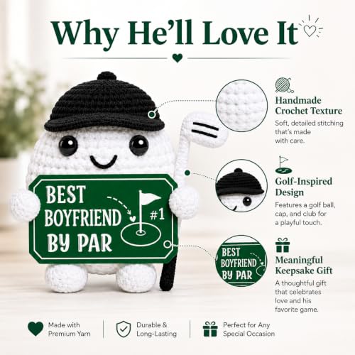 Best Boyfriend by Par Golf Gift Crochet Ball Doll | Christmas Stocking Stuffers