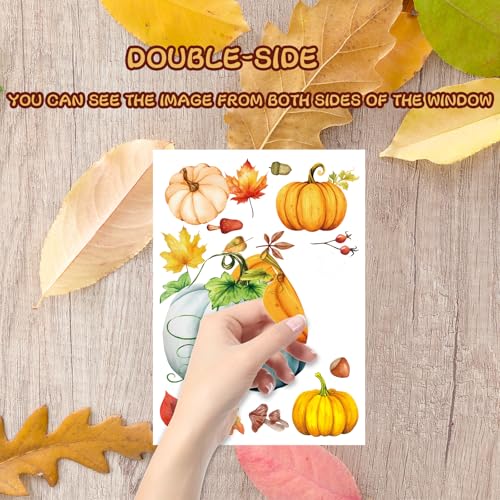 Fall Window Clings - 110pc Autumn Pumpkin & Maple Leaf Decal Set