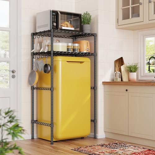 2-Tier Adjustable Mini Fridge Shelf and Storage Rack with Hooks