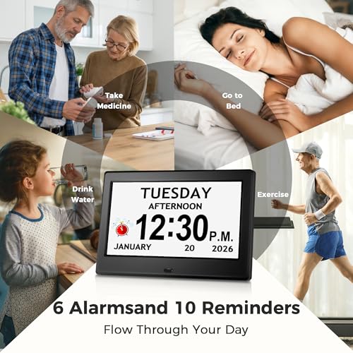 7-Inch Digital Calendar Clock for Seniors, Dementia & Memory Loss Support