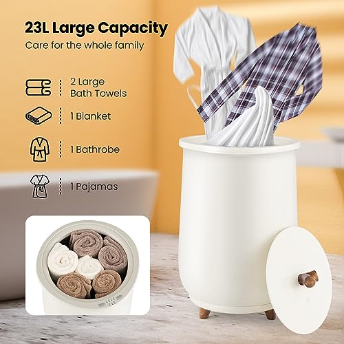 Tangkula 23L Grey Towel Warmer Bucket with Adjustable Temperature & Fragrance Holder