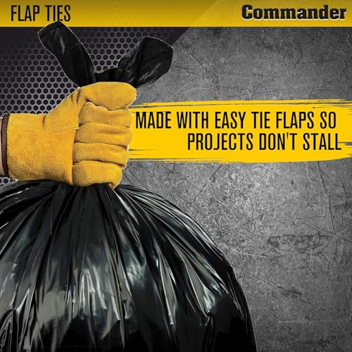 55 Gallon Heavy Duty Contractor Trash Bags with Flap Ties - 10 Pack