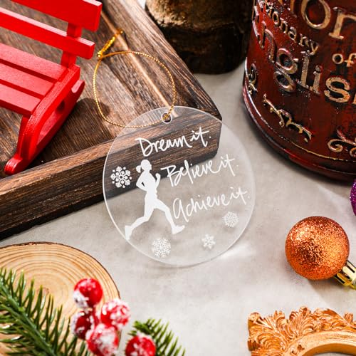Marathon Runner Christmas Ornament with Gift Bag - Inspirational Running Decor