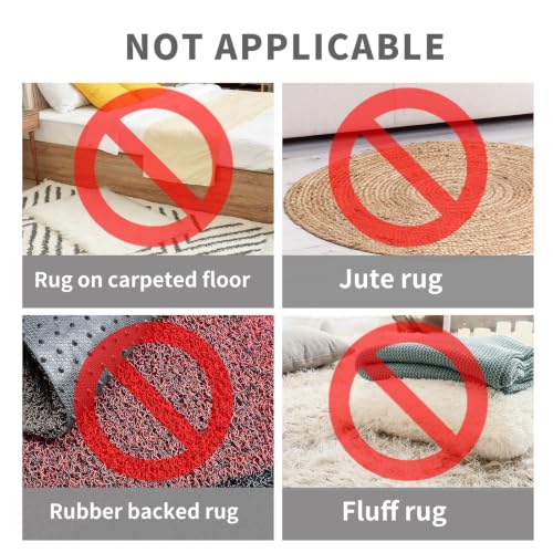 Non-Slip Rug Grippers 12-Pack - Washable Double-Sided Carpet Tape