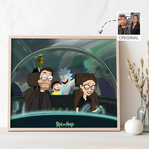 Custom Sci-Fi Cartoon Portrait Illustration Hand-Drawn from Your Photo