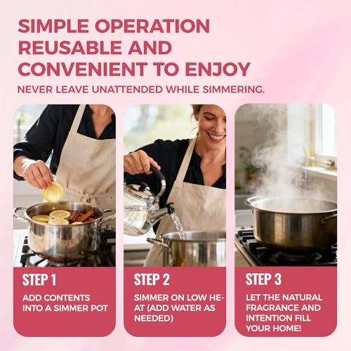 Natural Stovetop Simmer Pot Potpourri Mix - 6 Piece Botanical Blend