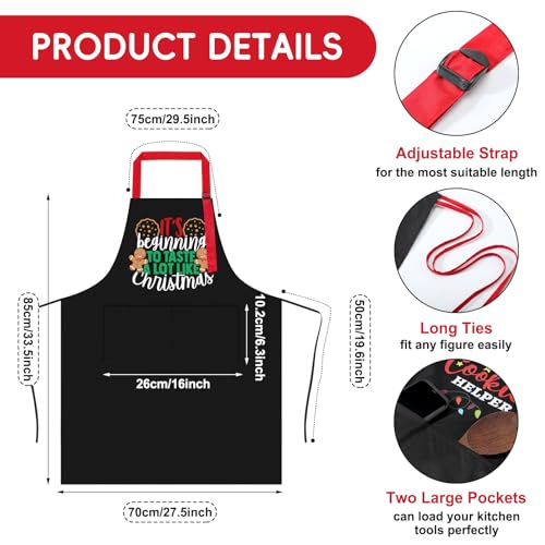 Twistover 3-Pack Christmas Aprons for Women with Pockets – Waterproof Bake & Cook Gift Set