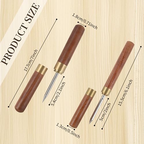 MCSDFN Pearwood 2 Sizes Stainless Steel Ice Picks with Safety Cover – Ice Breaker & Tea Knife Set