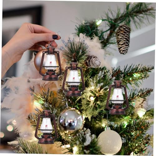 4-Piece Mini Retro Kerosene Lantern Ornaments for Home Decor