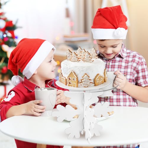 Whaline Snowflake Cake Stand 15.7in White Acrylic Dessert Display