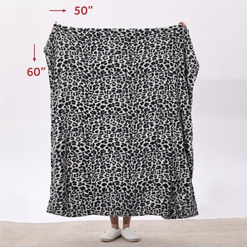 Royal Sherpa Heated Throw Blanket with Foot Pocket, 50" x 60", Blue Leopard