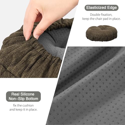 Round Bar Stool Cushion Covers Set of 2 - Soft, Non-Slip, 13-inch