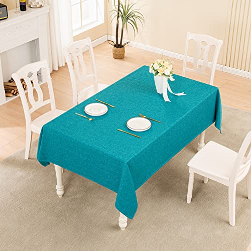 BALCONY & FALCON Waterproof Lake Blue 118" x 57" Rectangle Tablecloth