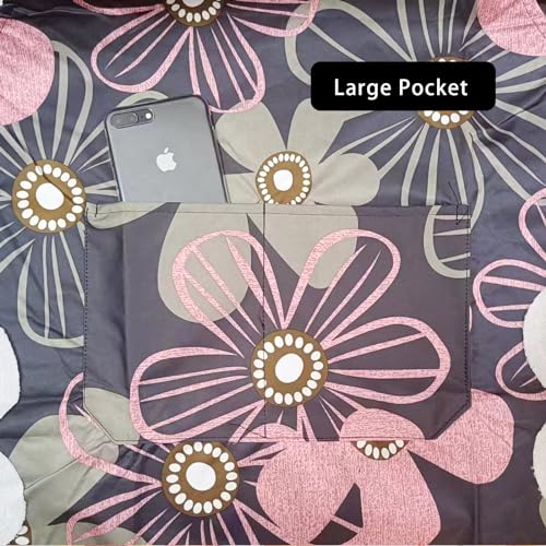 2-Pack Floral Waterproof Aprons with Pocket, Adjustable Kitchen Bib