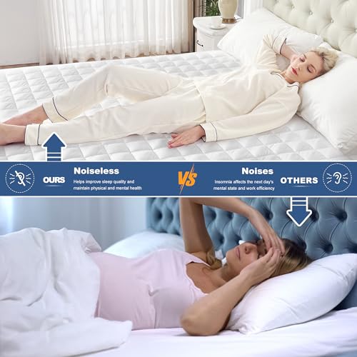 GRT Twin Waterproof Mattress Pad - Quilted Cover with Deep Pocket
