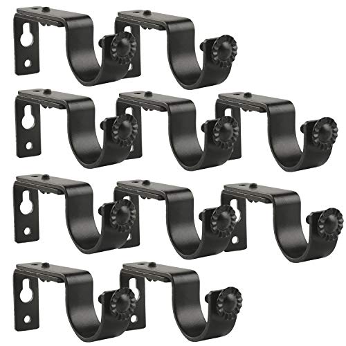 10-Piece Heavy Duty Adjustable Curtain Rod Brackets for 1-Inch Rods