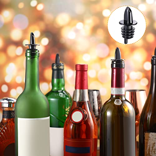 Potchen 100 Pack Liquor Bottle Pourers - Bar & Home Use, Black