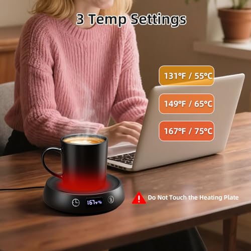 Bsigo Wax Cubes Dish & Black Mug Warmer - Multi-Function Coffee & Candle Heater
