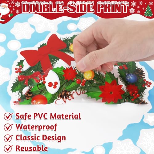 186 PCS Christmas Window Clings - Santa, Snowman & Snowflakes