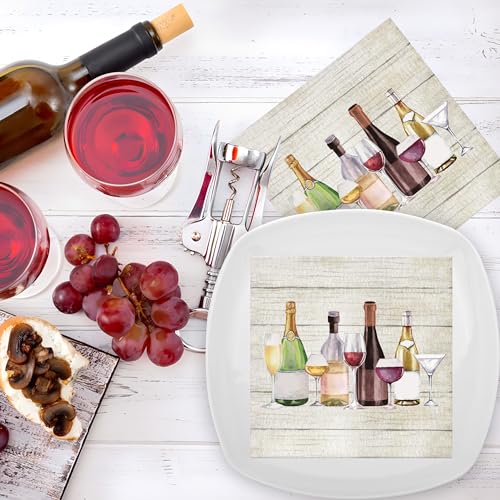Fairooth 50 Pcs Disposable Wine & Cocktail Napkins - Elegant 3-Ply Paper for Parties