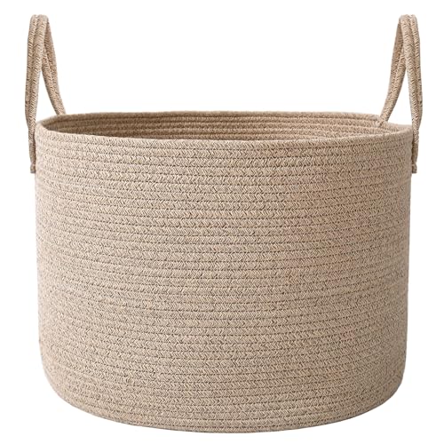JMvicyroam 65L Extra Large Cotton Rope Blanket Basket & Laundry Hamper