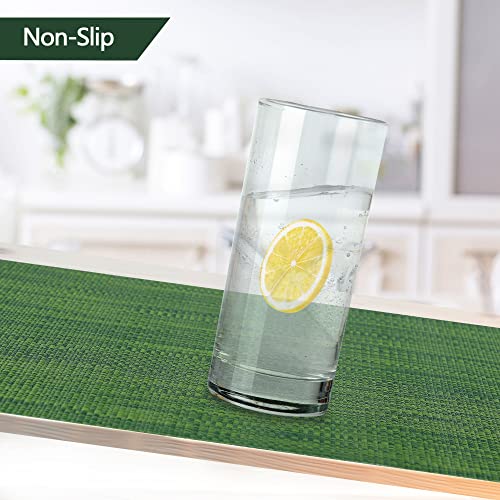 Green Vinyl Placemats Set of 8 - Wipe Clean, Heat Resistant, Washable Table Mats