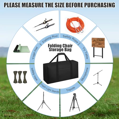 Heavy Duty Folding Chair Storage Bag, Waterproof Carrying Tote 41"