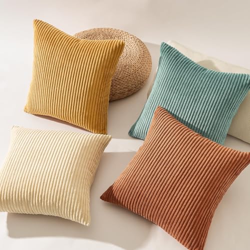 Topfinel Decorative Throw Pillow Covers Set of 4 (18x18 Soft Cushion Cases)