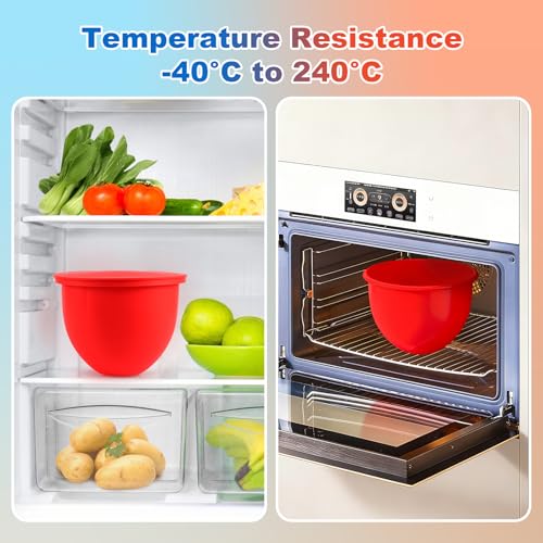 Silicone Bowl Liners with Lids for 5-Quart Stand Mixers, 3-Pack