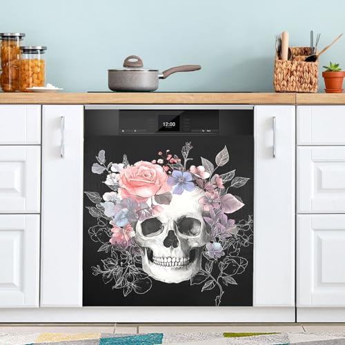 BOENLE Halloween Skull Dishwasher Magnet Cover 23 x 26 in Decorative Vinyl Panel