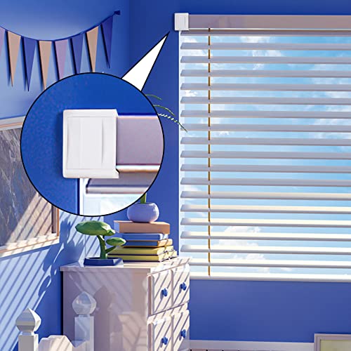 12 Pack 1-Inch Window Blind Headrail Mounting Brackets, White Plastic