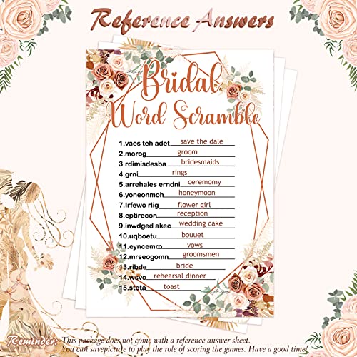 Teling Bohemian Bridal Shower Games Set 145 Pcs - Wedding & Bachelorette Party