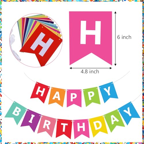 Colorful Happy Birthday Banner - Pre-Strung Party Decoration