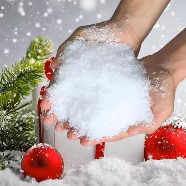 Skiennix 20oz Artificial Snow Decoration - Perfect Fake Snow for Christmas & Winter Holiday Decor