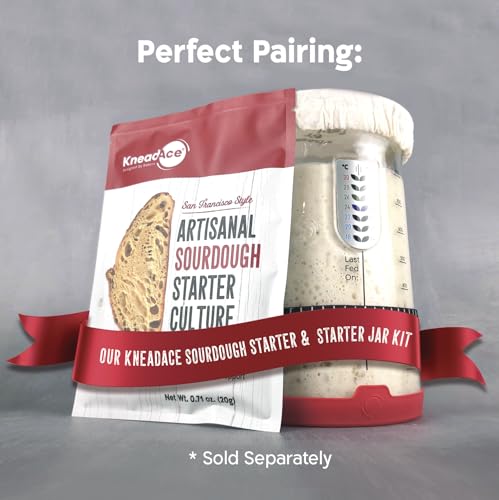 Sourdough Starter Jar Kit 34 oz Large Glass Container with Lid and Spatula