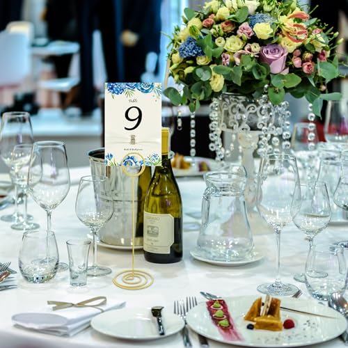 8.75-Inch Gold Table Number Holders - 30 Pack Place Card Stands for Events