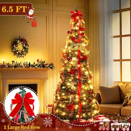 6.5 Ft Collapsible Prelit Christmas Tree with Dual Color Change & 8 Lighting Modes