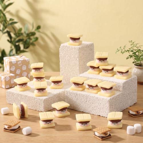 20 Pcs S'mores Marshmallow Stress Balls, Soft Fidget Squeeze Toys