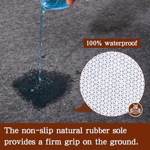 Waterproof Non-Slip Rug Pad 5x7 ft - 1/8" Thick Felt Floor Cushion