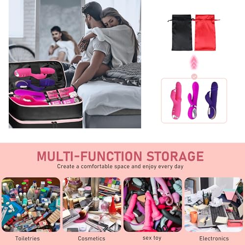 Lockable Discreet Storage Bag with Password Locks and 4 Bonus Organizer Bags