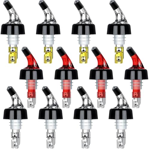 SuproBarware 12 Pack Automatic Spirit Pourer with 1oz/30ml Measurement for Liquor & Cocktail Bottles
