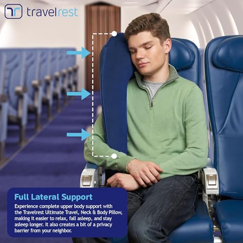 Ultimate Inflatable Travel Pillow for Neck & Body Support - Blue