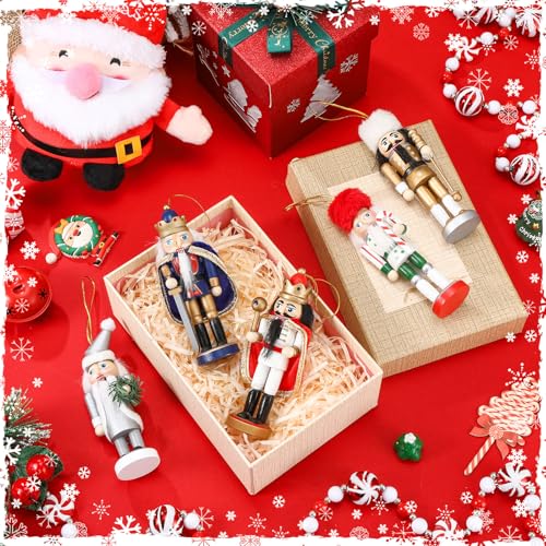 Wooden Christmas Nutcracker Ornaments, 10-Piece 5-Inch King Figures Set