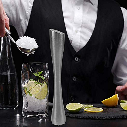 TripleLife 8-Inch Silver Stainless Steel Cocktail Muddler for Mojitos & Old Fashioned